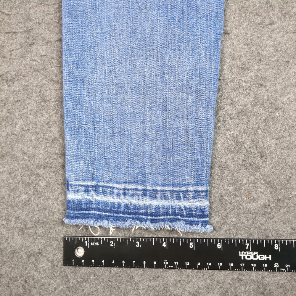 Talbots Slim Ankle Jean Womens 4 Blue Medium Wash Frayed Raw Hem Denim Mid Rise - Picture 11 of 15
